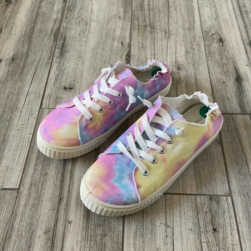 Madden Girl Women's Teens Mashaa Tie Dye Low Top Sneakers Shoes Slip On 8M NEW
